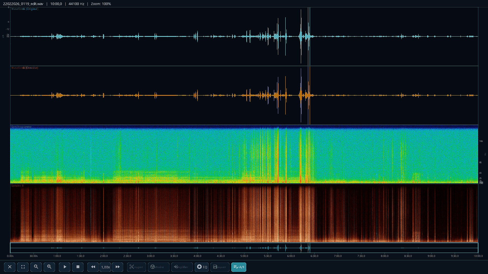 Denoise audio